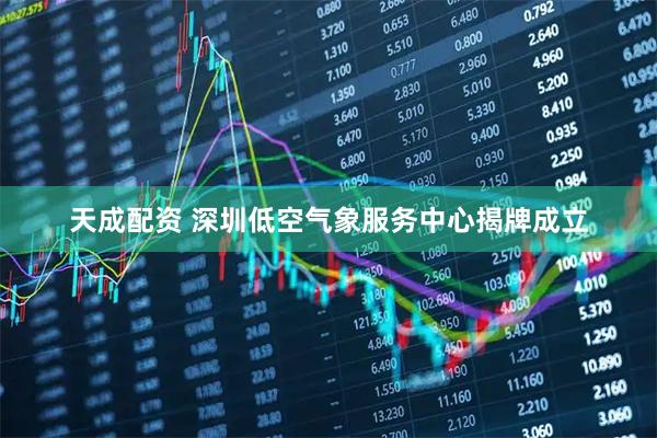 天成配资 深圳低空气象服务中心揭牌成立