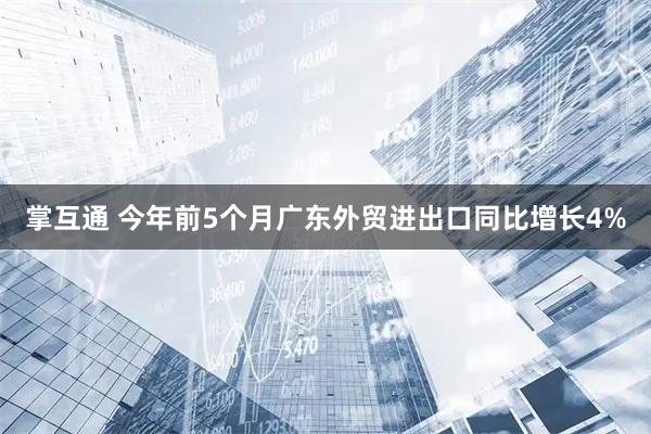 掌互通 今年前5个月广东外贸进出口同比增长4%